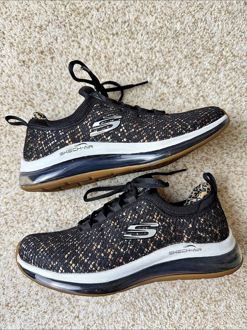Skechers Skech-Air Athletic Sneakers Black & Brown US 7.5